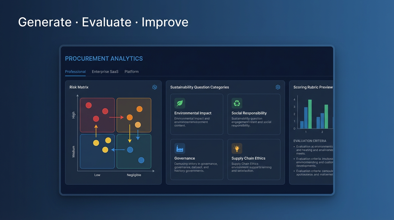 Clause & Effect sustainable procurement dashboard — generate proportionate sustainability questions for Australian government tenders